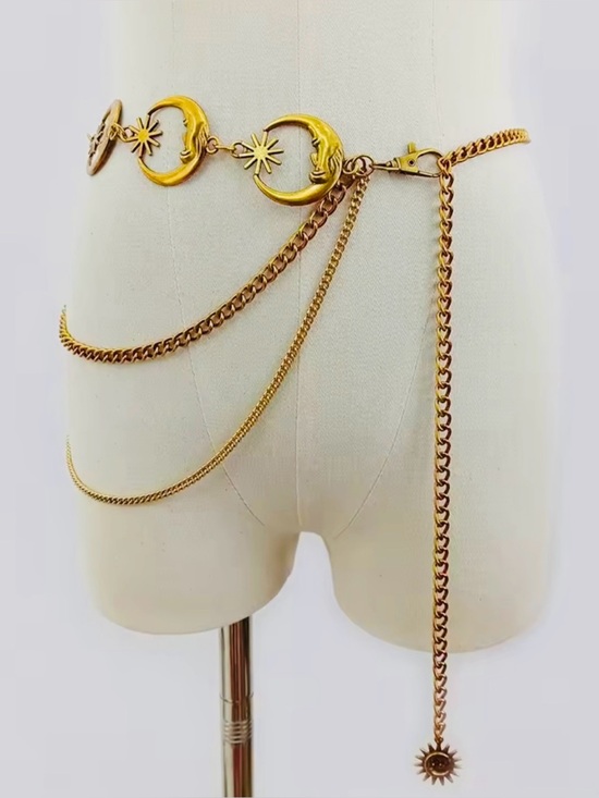Anthropologie Accessories - Vintage Gold Celestial Chain Belt